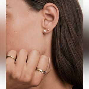 Mejuri 18k Gold Round Topaz Mini Studs